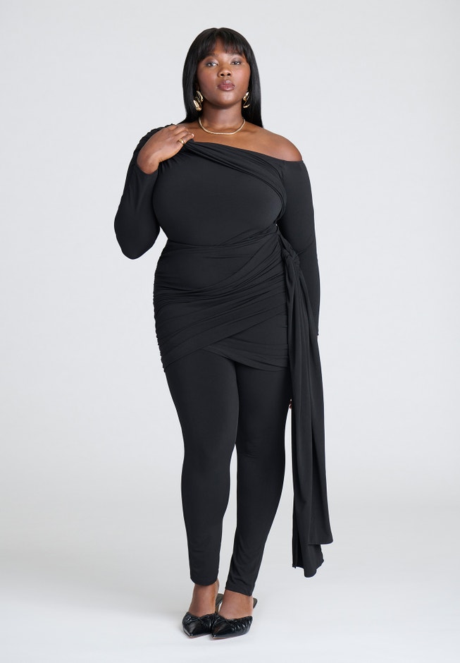 Draped Mini Skirt Legging image number 0