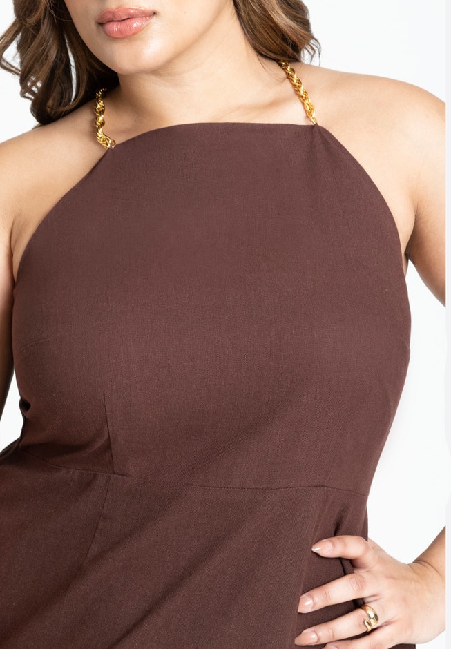 Chain Detail Midi Dress image number 3