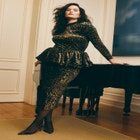 Leopard Velvet Bubble Peplum Skirt image number null