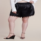 Satin Lace Trim Short image number null