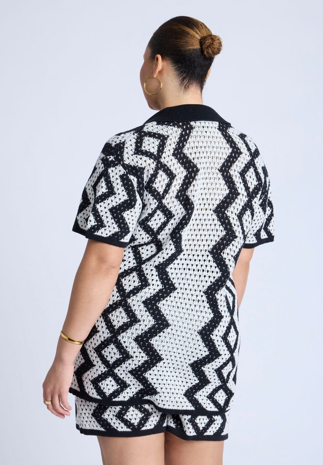 Oversized Crochet Button Up image number null