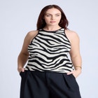 Printed Sweater Tank image number null