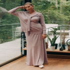 Flared Sweater Maxi Skirt image number null