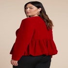 Velvet Peplum Bubble Hem Jacket image number null