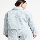 Distressed Embroidered Denim Jacket image number null