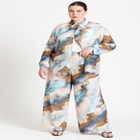 Wide Leg Printed Chiffon Pant image number null