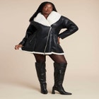 Hourglass Faux Leather Sherpa Jacket image number null