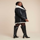Hourglass Faux Leather Sherpa Jacket image number null