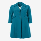 Plus Size Long Tailored Wool Blend Coat image number null