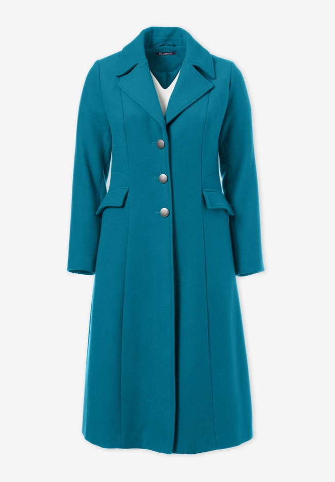 Plus Size Long Tailored Wool Blend Coat image number 4