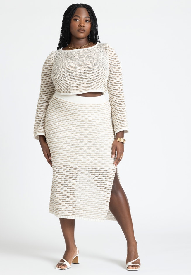 Novelty Knit Maxi Skirt image number null