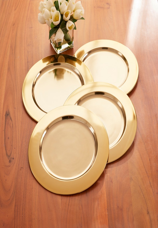 Set of 4, Solid Charger Plates image number 0