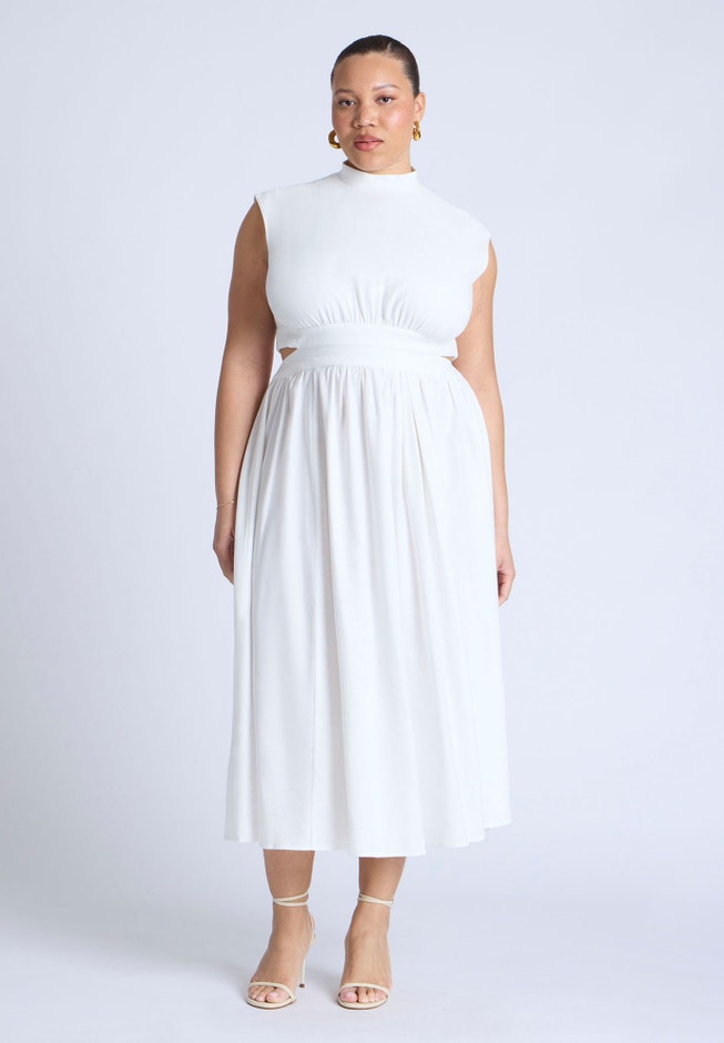 Linen High Neck Dress image number 0