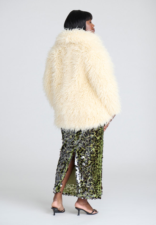 Textural Faux Fur Coat image number 3