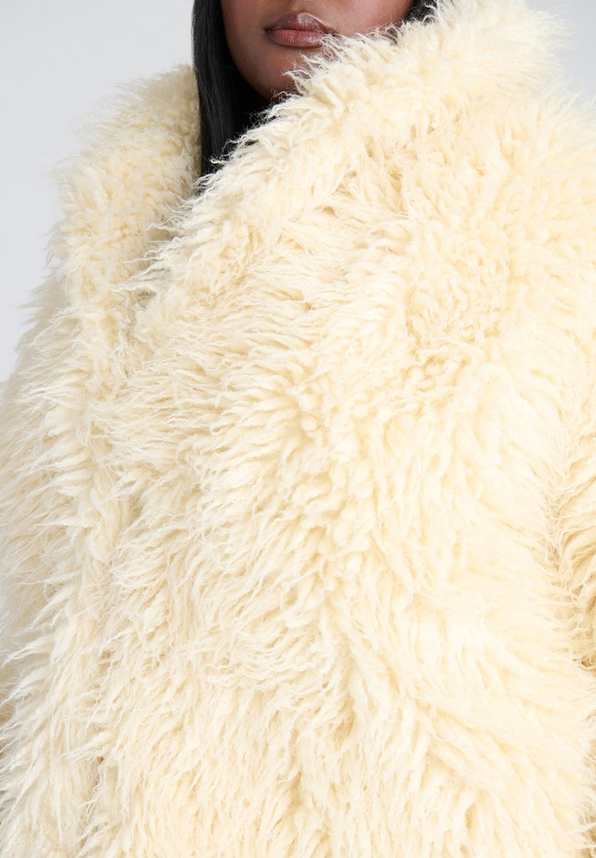 Textural Faux Fur Coat image number 4