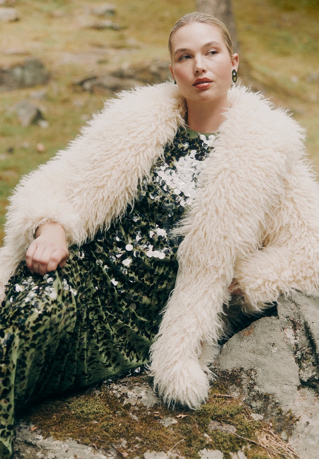 Textural Faux Fur Coat image number 0