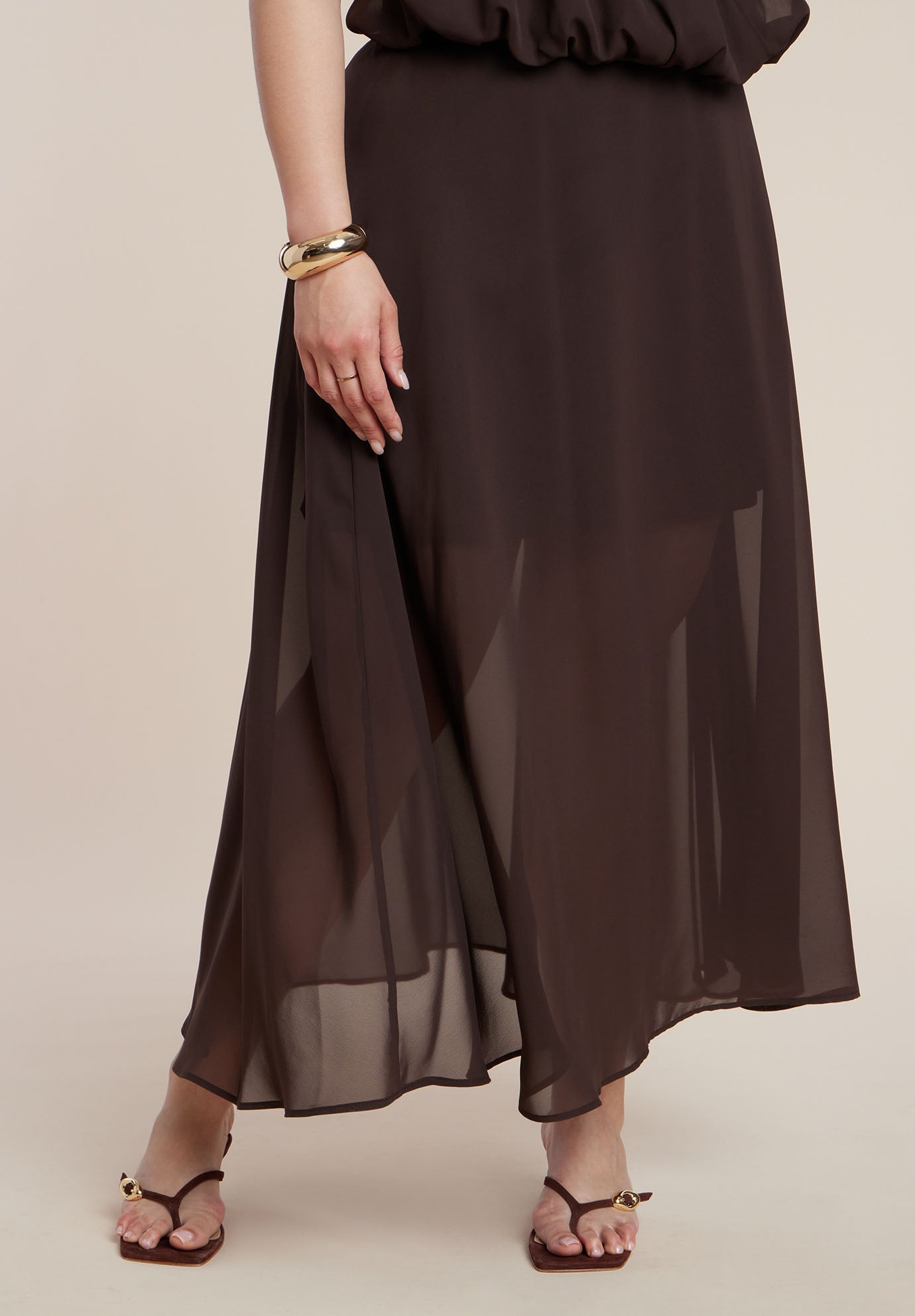 Semi-Sheer Chiffon Circle Skirt image number 1
