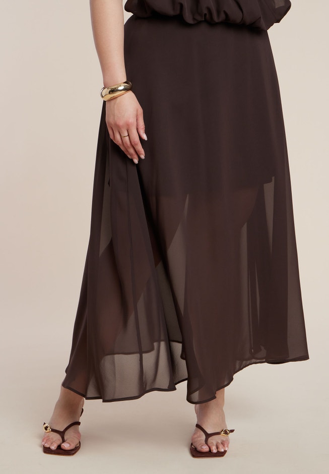 Semi-Sheer Chiffon Circle Skirt image number 1