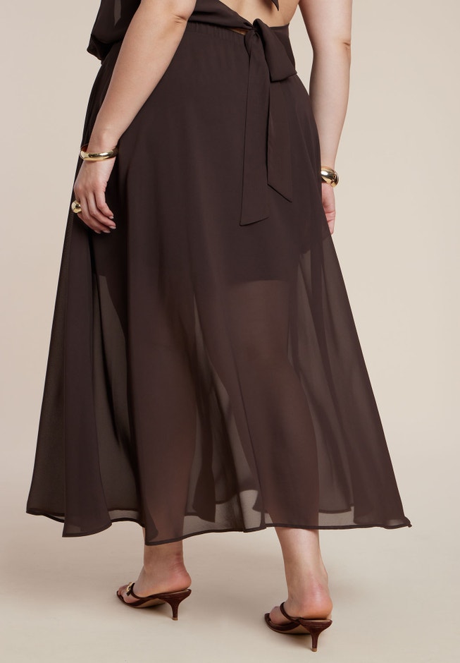 Semi-Sheer Chiffon Circle Skirt image number 3
