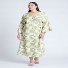 Kimono Sleeve Maxi Wrap Dress image number null