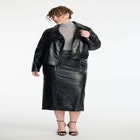 Boxy Faux Leather Jacket image number null