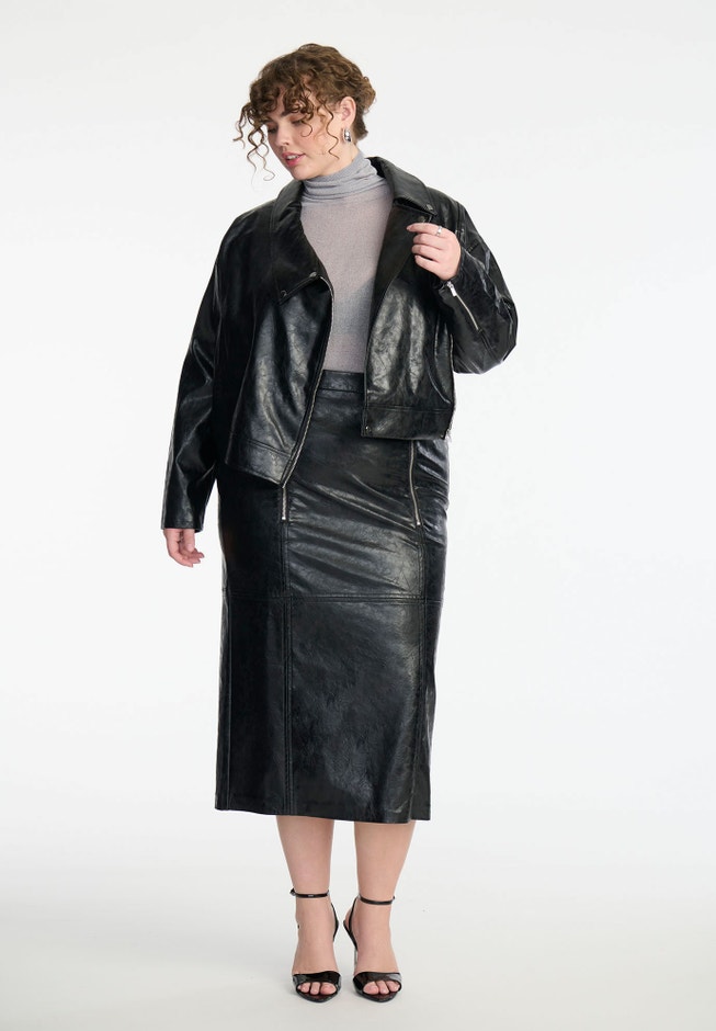 Boxy Faux Leather Jacket image number 1