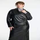 Boxy Faux Leather Jacket image number null