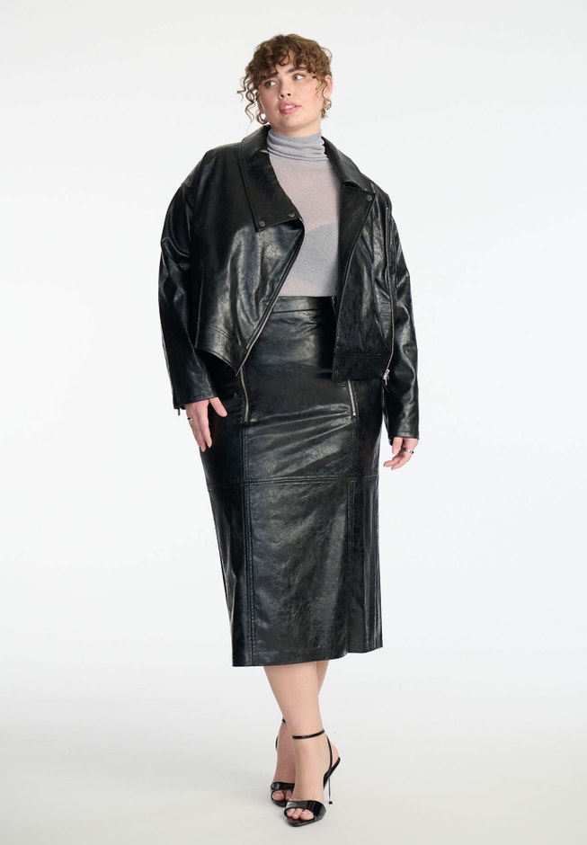 Boxy Faux Leather Jacket image number 0