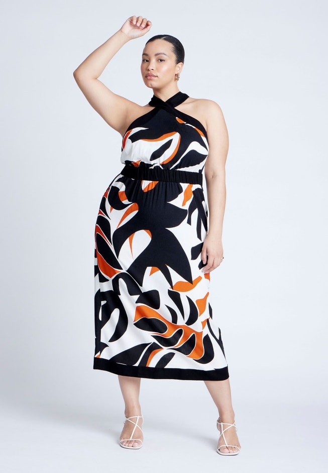 Halter Neck Printed Maxi Dress image number 1
