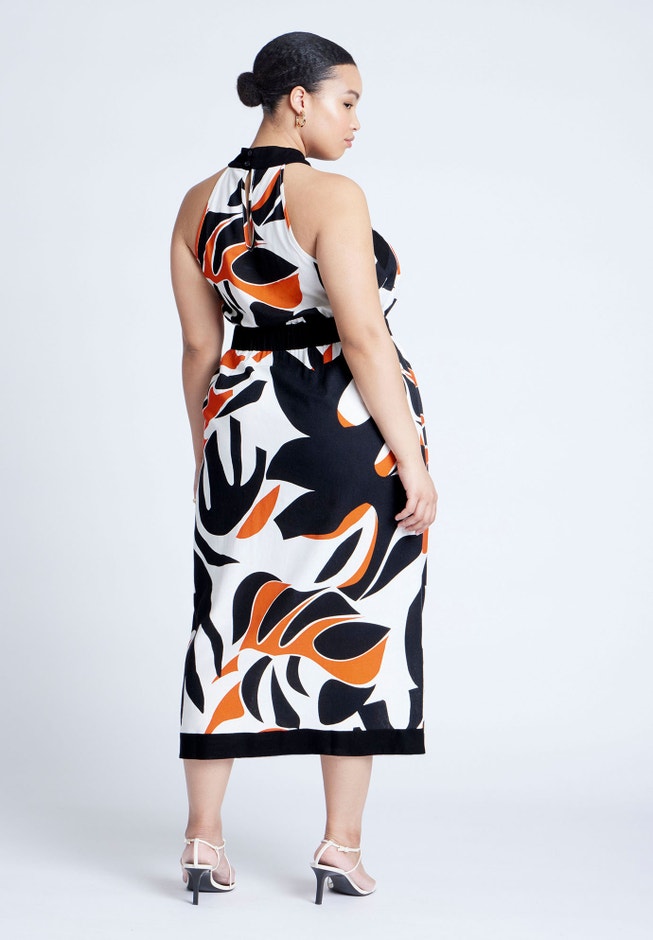 Halter Neck Printed Maxi Dress image number 2