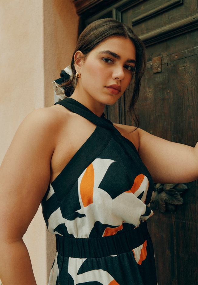 Halter Neck Printed Maxi Dress image number 5