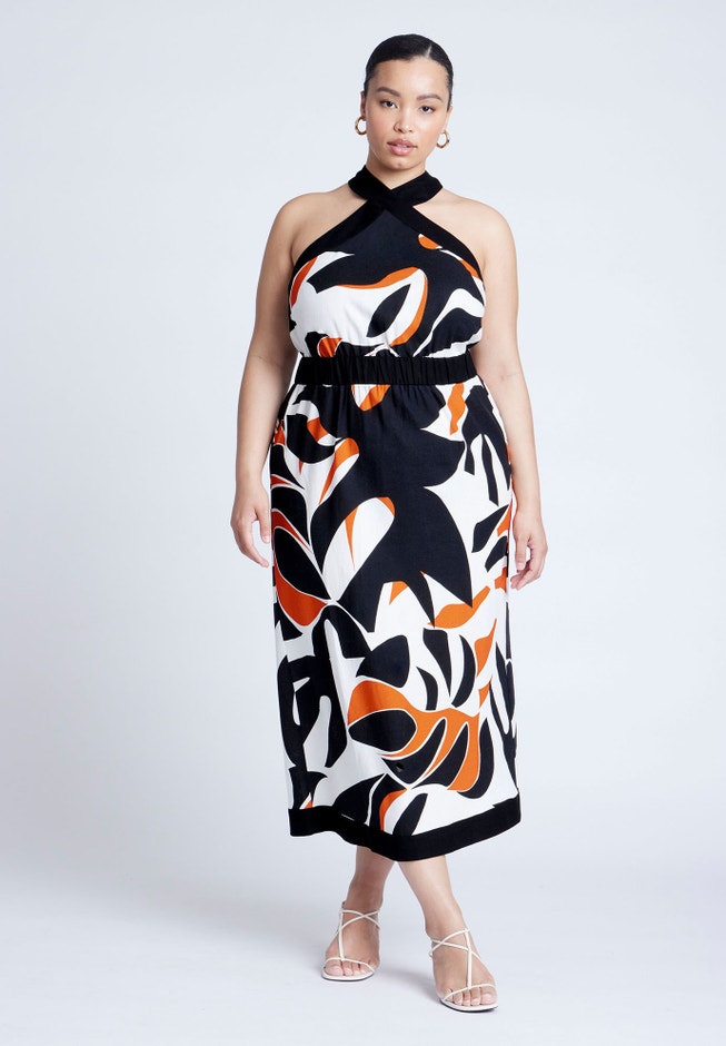Halter Neck Printed Maxi Dress image number 0