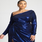 Shiny Asym Neckline Top image number null