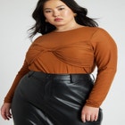 Bust Detail Tissue Knit Top image number null