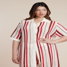 Striped Crochet Duster image number null