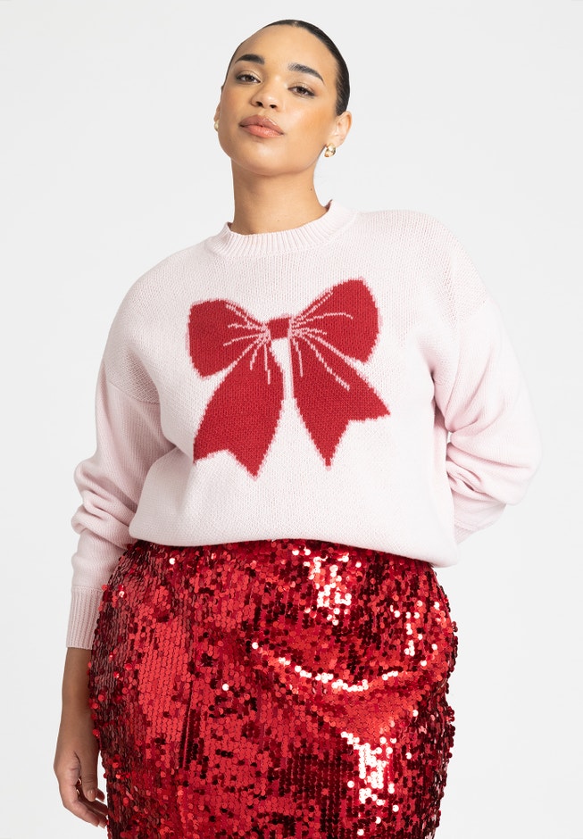 Bow Intarsia Sweater image number 1