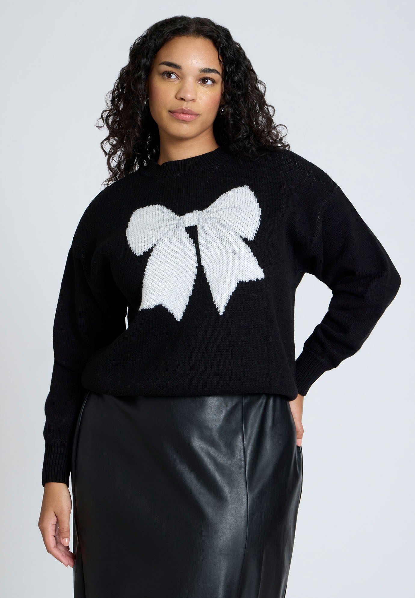 Bow Intarsia Sweater image number 0