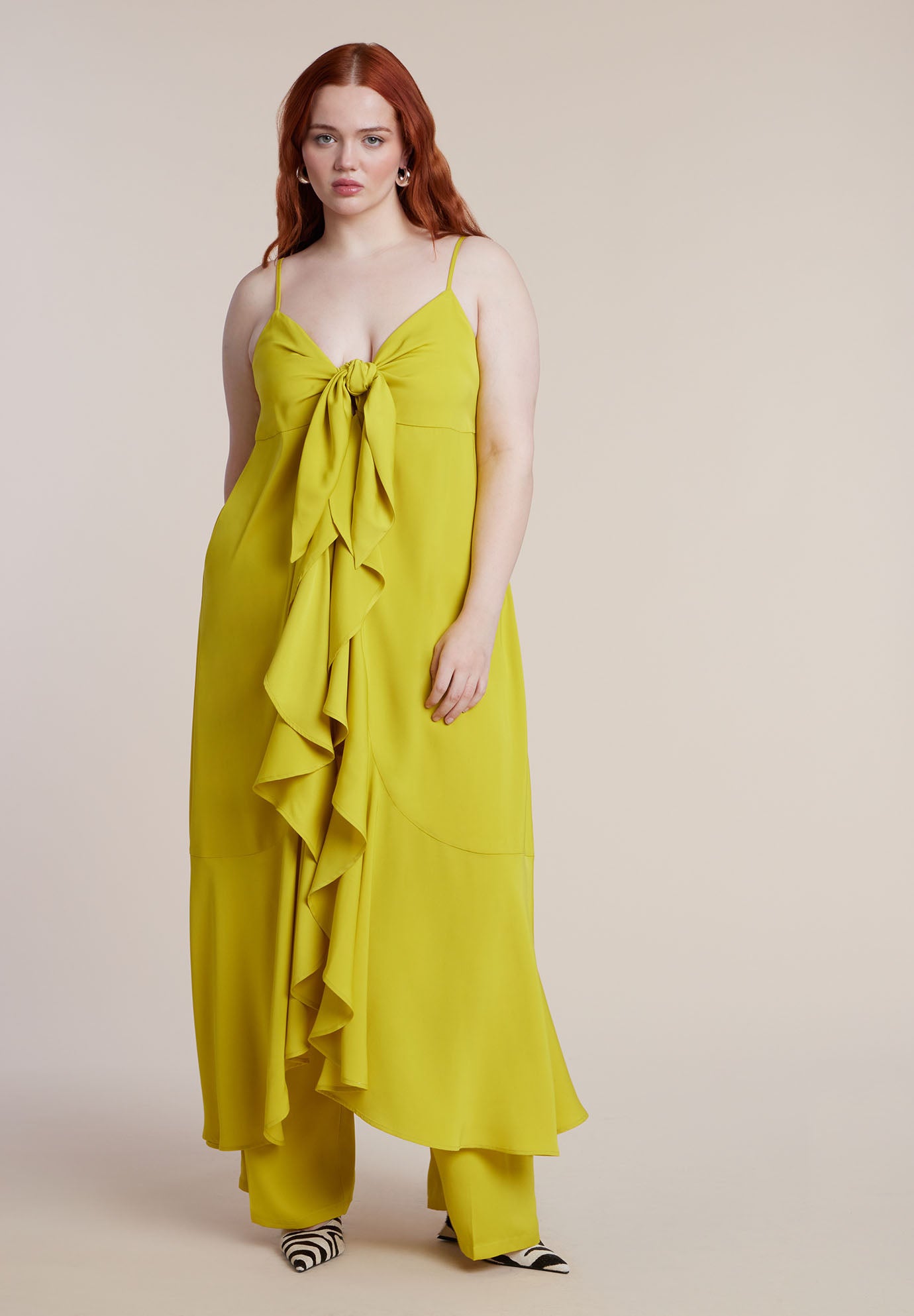 Tie-Front Ruffle Duster image number 0