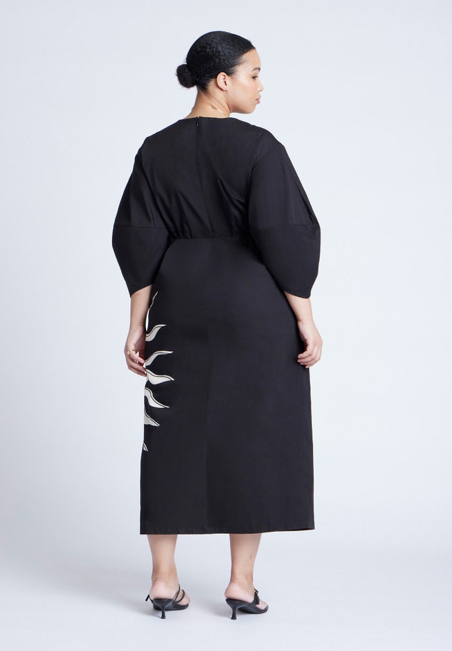 Twist Detail Printed Column Dress image number null