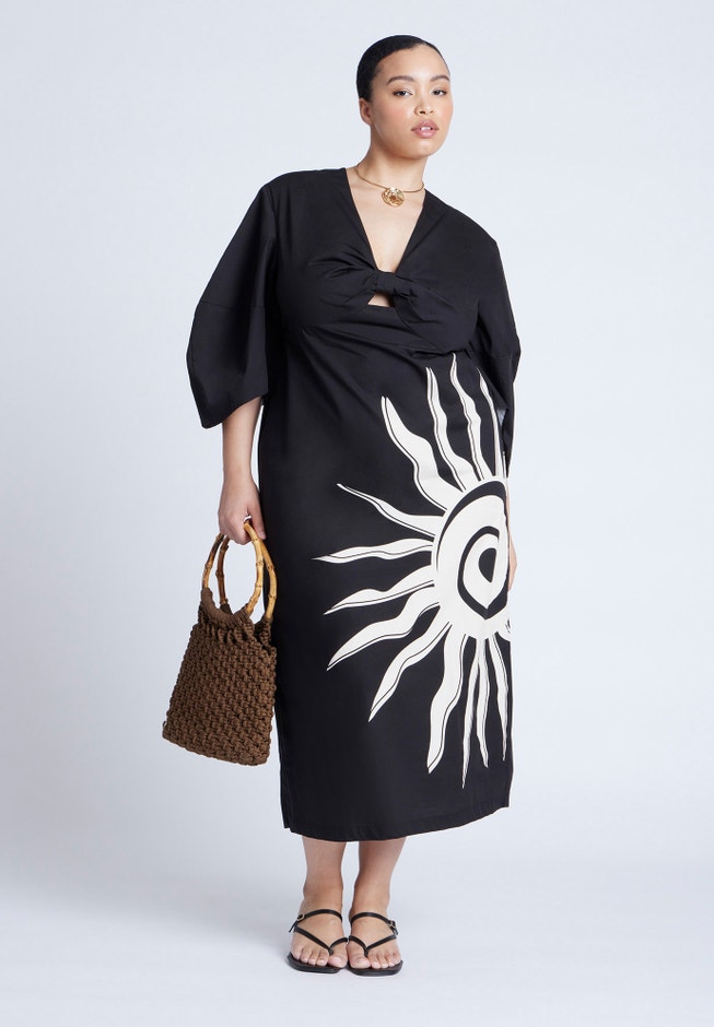Twist Detail Printed Column Dress image number null