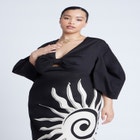 Twist Detail Printed Column Dress image number null