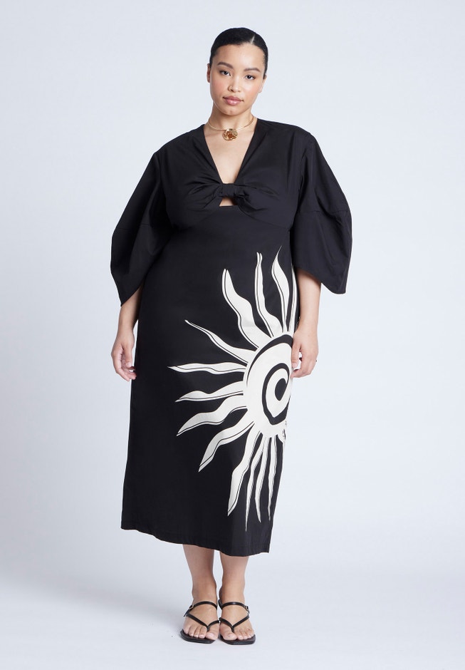 Twist Detail Printed Column Dress image number null