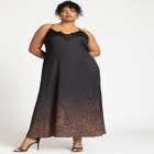 Lace Trim Leopard Ombre Slip Dress image number null