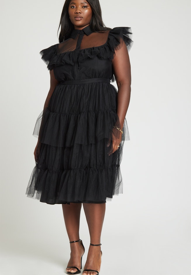 Dramatic Ruffle Midi Dress image number 1