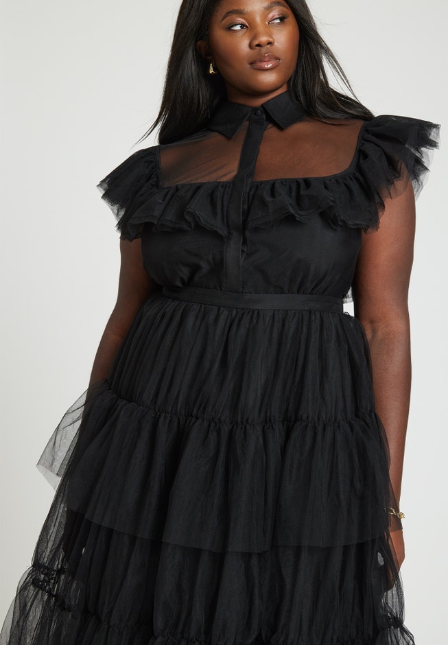 Dramatic Ruffle Midi Dress image number 3