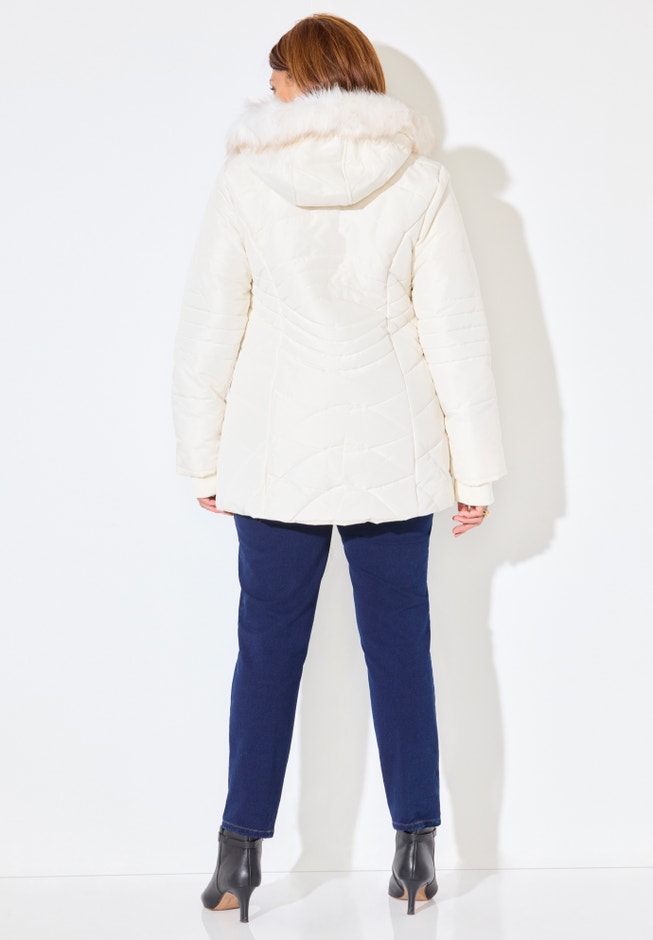 Faux Fur Hood Puffer Coat image number 1