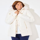 Faux Fur Hood Puffer Coat image number null
