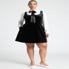 Twofer Velvet Dress With Bow image number null