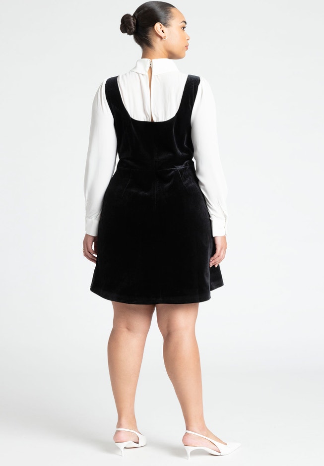 Twofer Velvet Dress With Bow image number 2