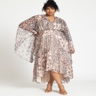 Dramatic Sleeve Flared Dress image number null